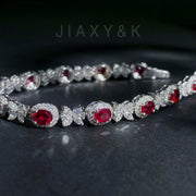 Natural Ruby Tennis Diamond Bracelet D3.51ct d3.08ct 18K Gold